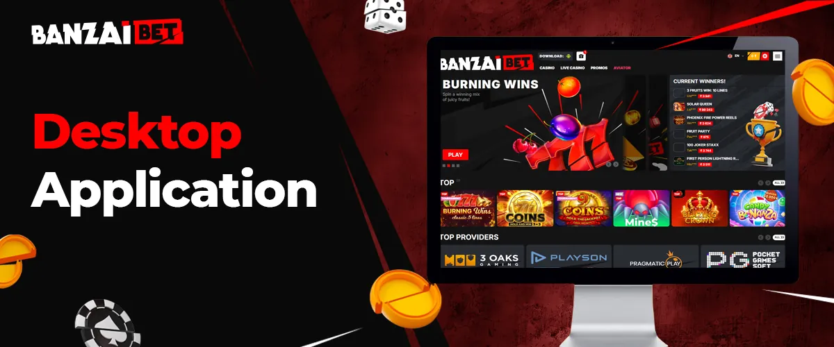 Banzai Bet online casino application for computer 