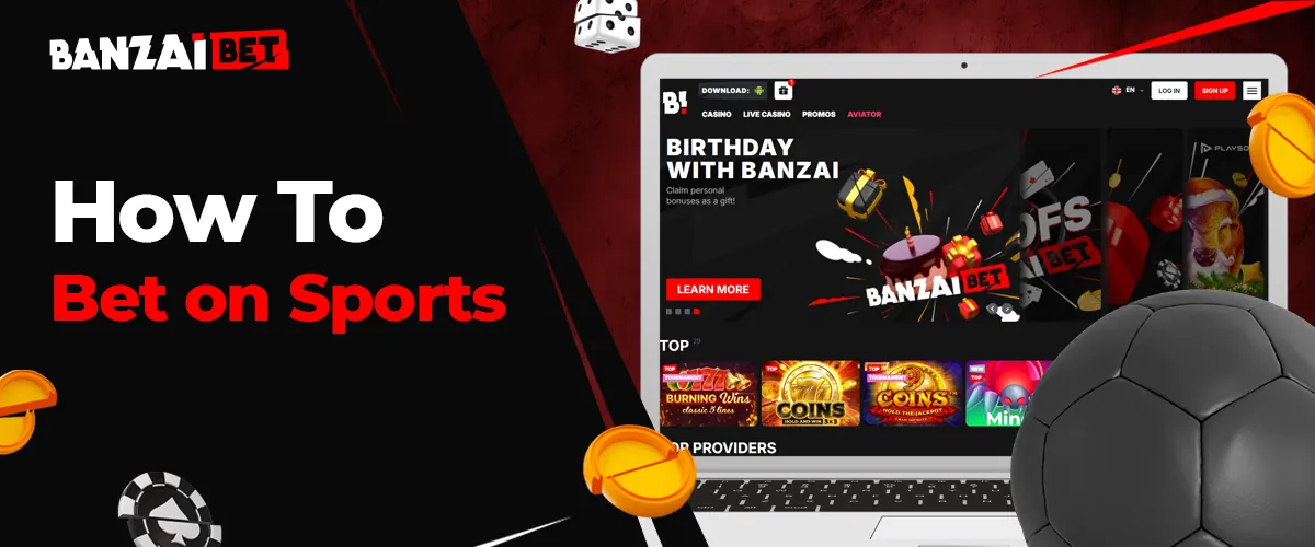 Instructions on how to start betting on sports on Banzai Bet website